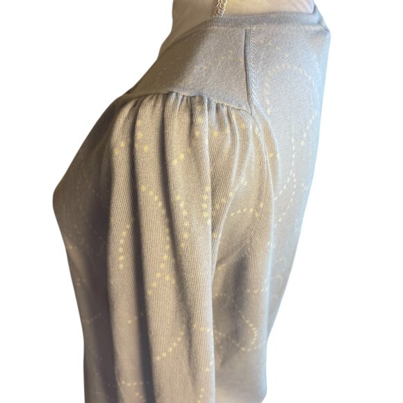 Boden Womens Knit Cardigan Sweater Sz 10 Taupe Abstract Long Sleeve Casual Work - Picture 5 of 14